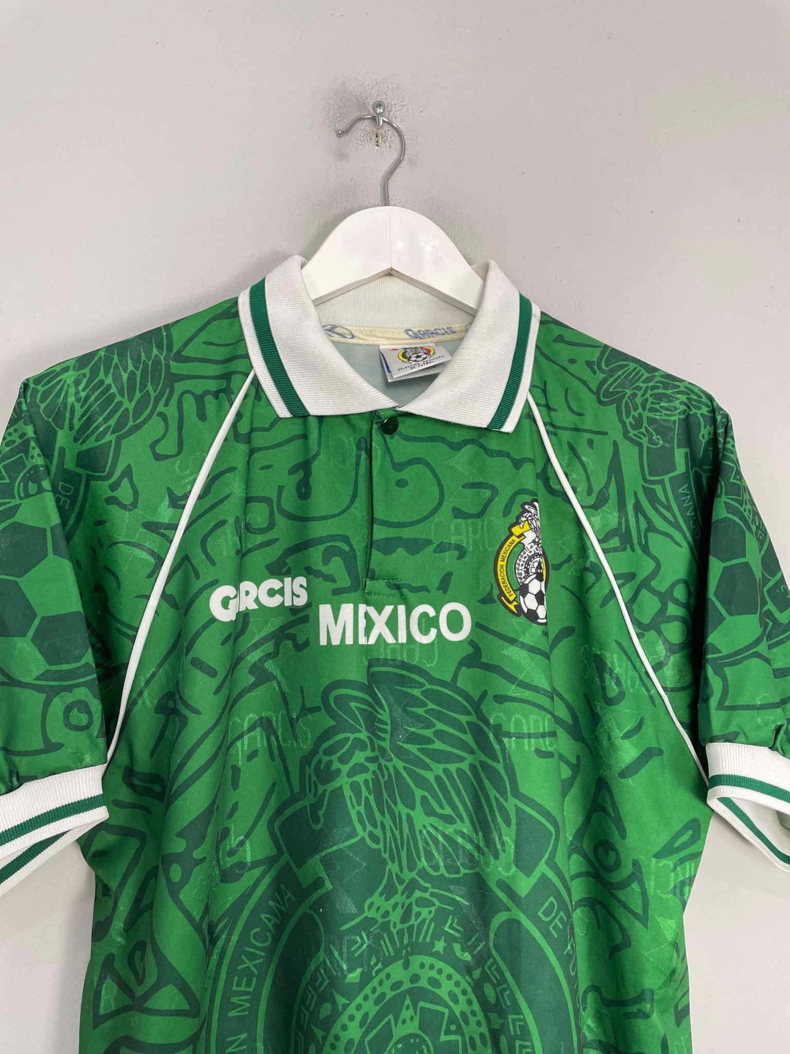 Shop 1999 MEXICO HOME SHIRT (M) GARCIS, classic football shirts, vintage football shirts & retro soccer jerseys at Cult Kits