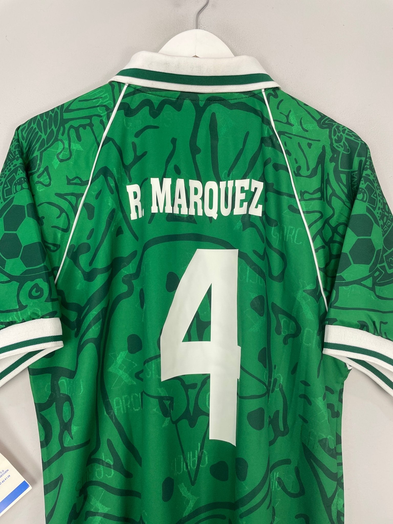 Shop 1999 MEXICO MARQUEZ #4 *BNWT* HOME SHIRT (L) GARCIS, classic football shirts, vintage football shirts & retro soccer jerseys at Cult Kits
