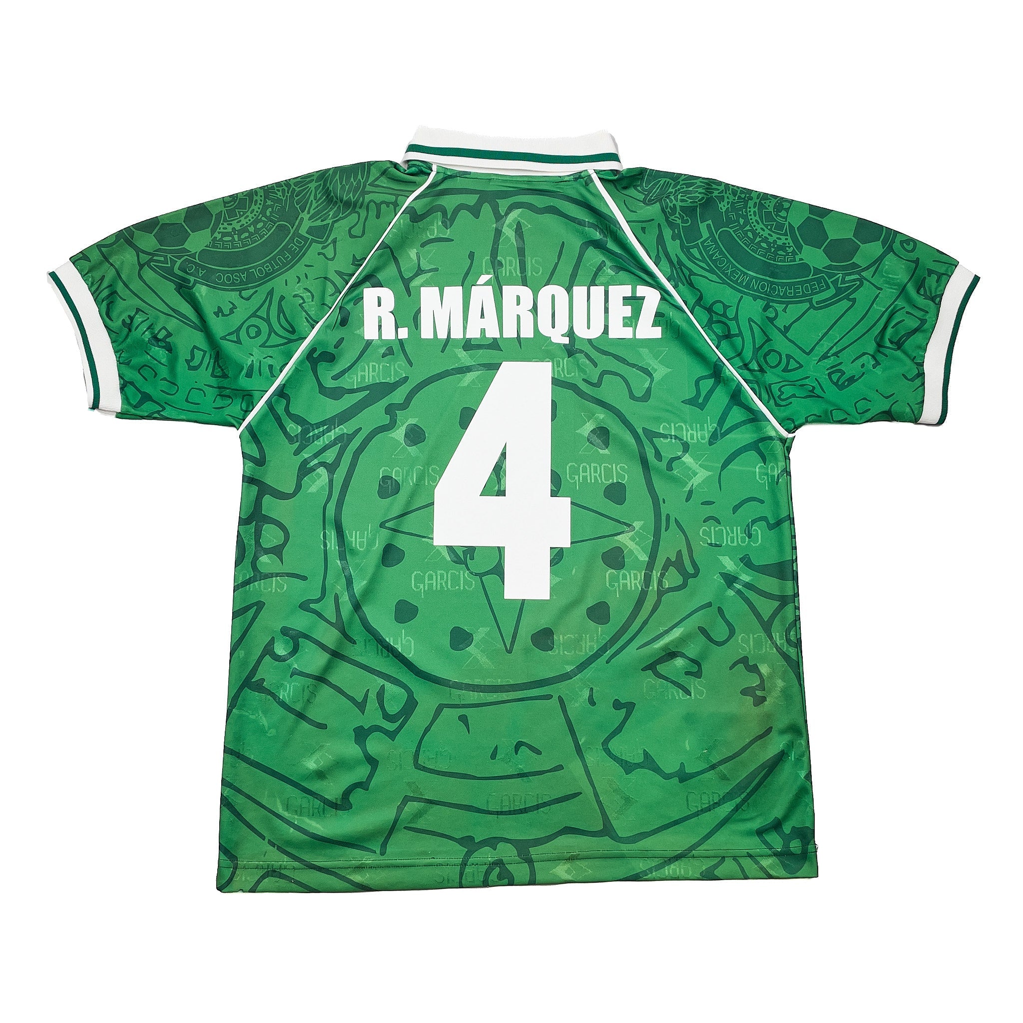 Buy 1999 Mexico R.Marquez 4 Home Shirt (L) Garcis ~ Free worldwide shipping available ~ Authentic Vintage Football Shirts from Cult Kits