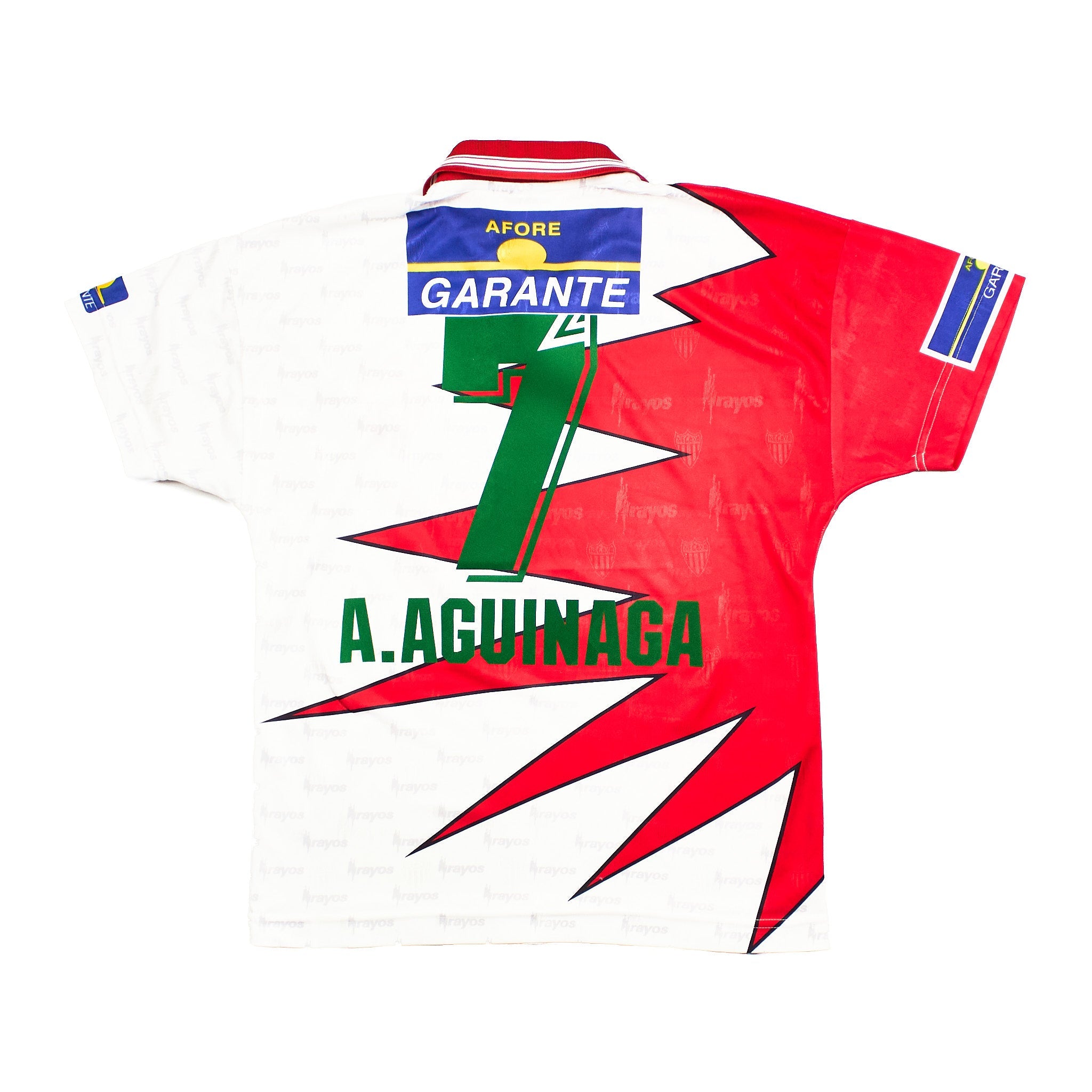 Buy 1999 Necaxa Aguinaga 7 Away Shirt (M) Umbro ~ Free worldwide shipping ~ Authentic Vintage Football Shirts from Cult Kits