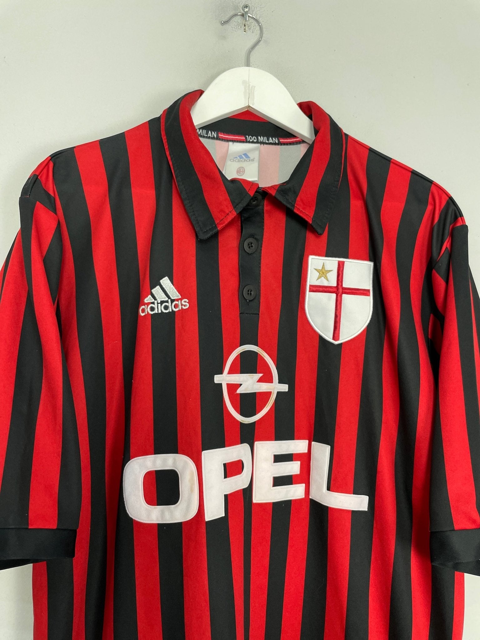 Shop 1999/00 AC MILAN CENTENARY HOME SHIRT (L) ADIDAS, classic football shirts, vintage football shirts & retro soccer jerseys at Cult Kits