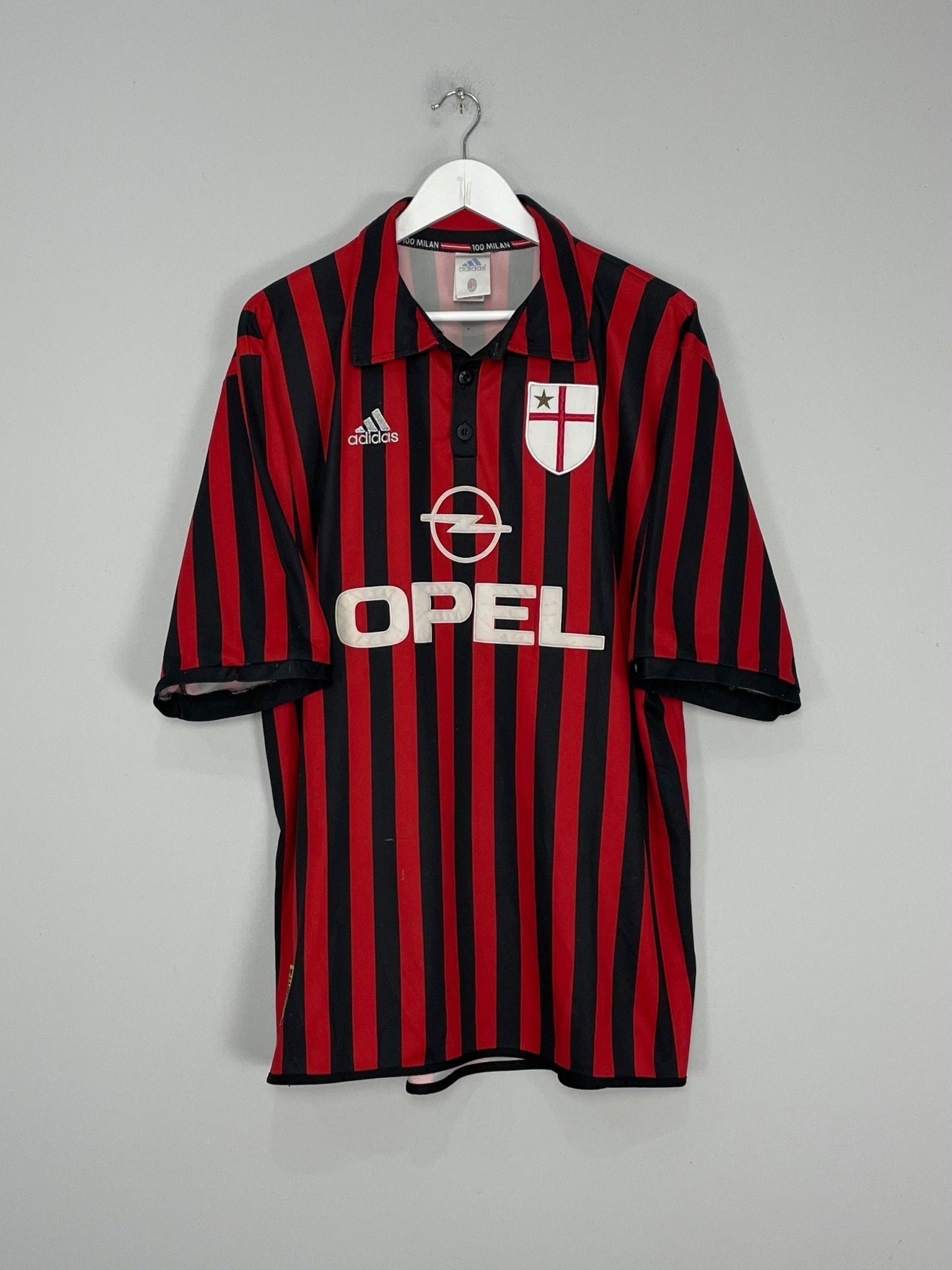 Shop 1999/00 AC MILAN CENTENARY HOME SHIRT (XL) ADIDAS, classic football shirts, vintage football shirts & retro soccer jerseys at Cult Kits