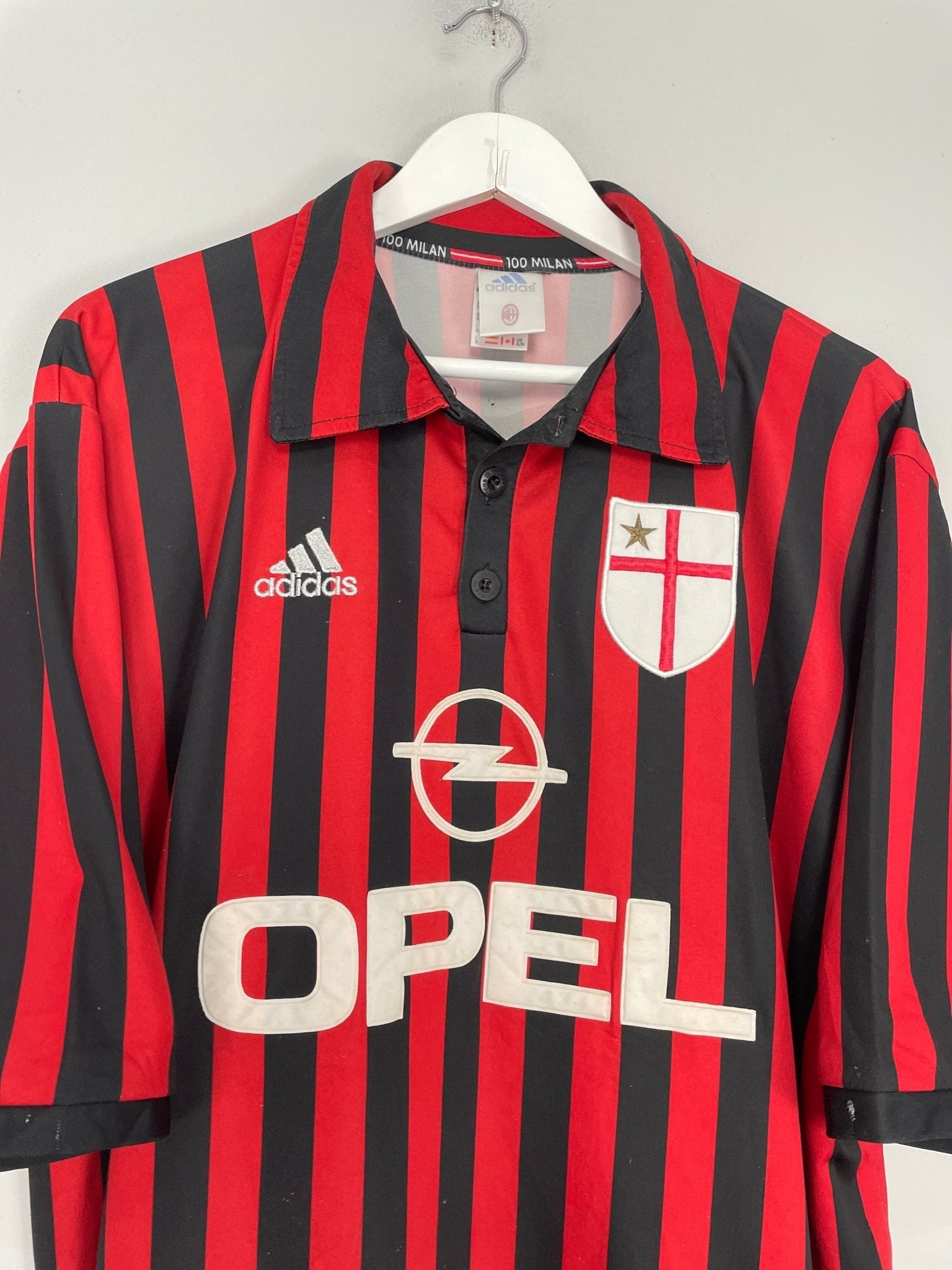 Shop 1999/00 AC MILAN CENTENARY HOME SHIRT (XL) ADIDAS, classic football shirts, vintage football shirts & retro soccer jerseys at Cult Kits