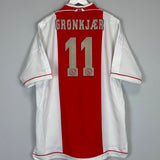 Shop 1999/00 AJAX GRONKJAER #11 HOME SHIRT (XXL) UMBRO, classic football shirts, vintage football shirts & retro soccer jerseys at Cult Kits