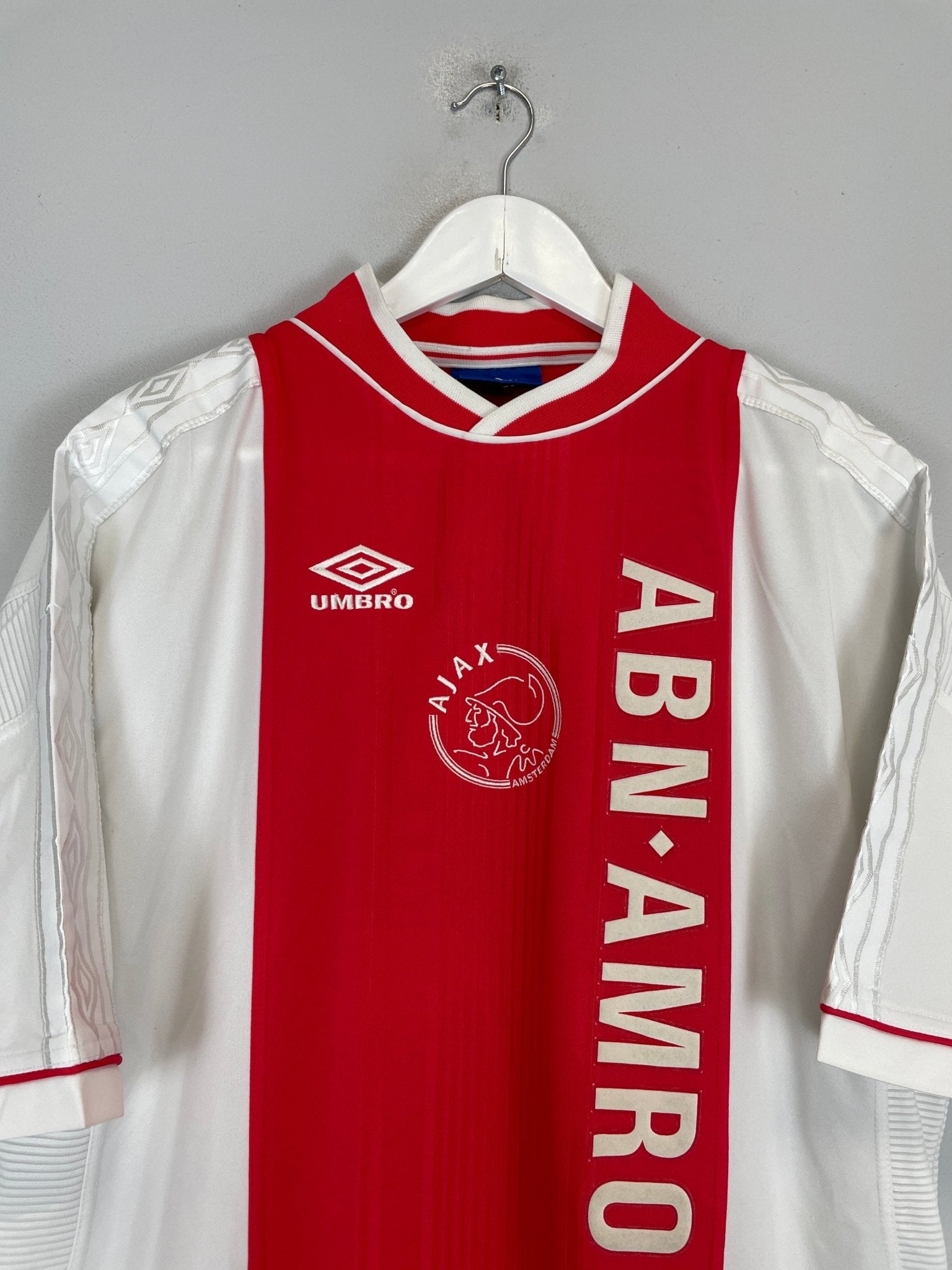 Shop 1999/00 AJAX GRONKJAER #11 HOME SHIRT (XXL) UMBRO, classic football shirts, vintage football shirts & retro soccer jerseys at Cult Kits