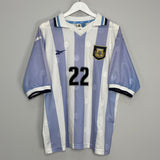 Shop 1999/00 ARGENTINA RIQUELME #22 HOME SHIRT (L) REEBOK, classic football shirts, vintage football shirts & retro soccer jerseys at Cult Kits