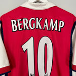 Shop 1999/00 ARSENAL BERGKAMP #10 HOME SHIRT (M) NIKE, classic football shirts, vintage football shirts & retro soccer jerseys at Cult Kits