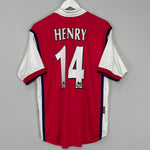 Shop 1999/00 ARSENAL HENRY #14 HOME SHIRT (M) NIKE, classic football shirts, vintage football shirts & retro soccer jerseys at Cult Kits
