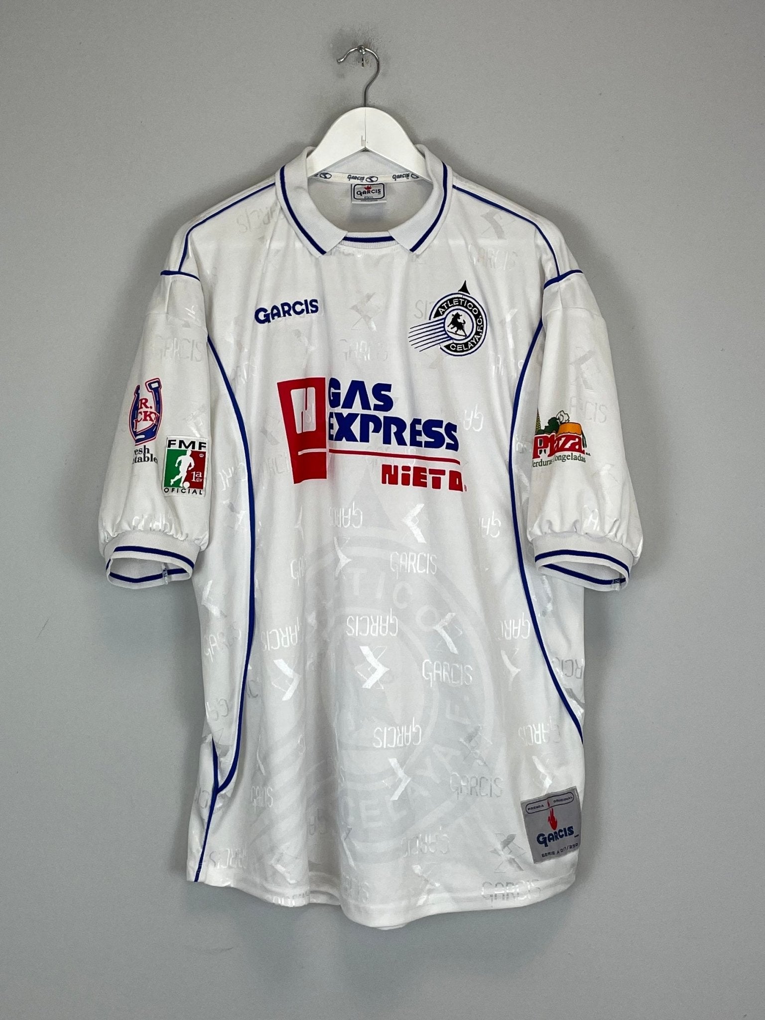 Shop 1999/00 ATLETICO CELAYA HOME SHIRT (XL) GARCIS, classic football shirts, vintage football shirts & retro soccer jerseys at Cult Kits