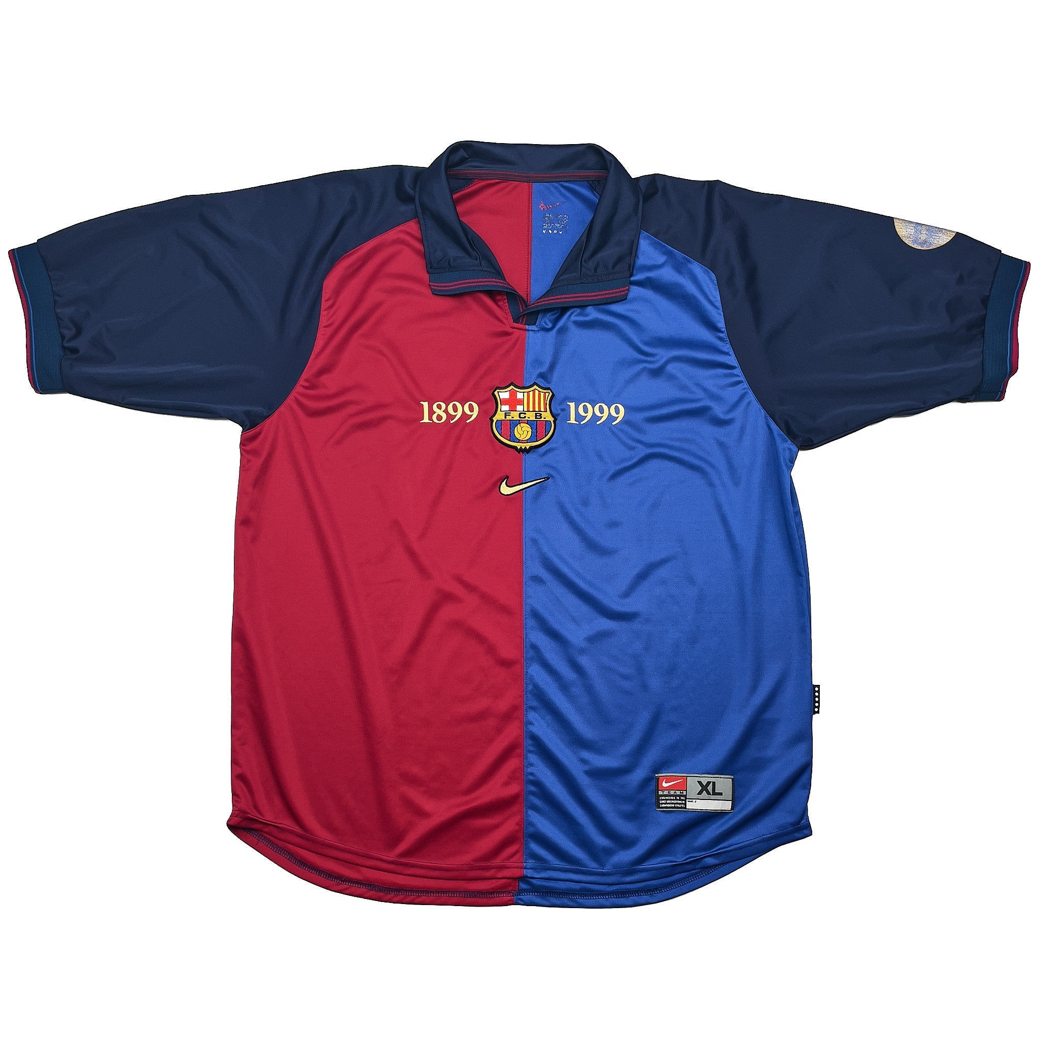 1999/00 Barcelona Rivaldo #11 *Centenary* Home Shirt (XL) Nike