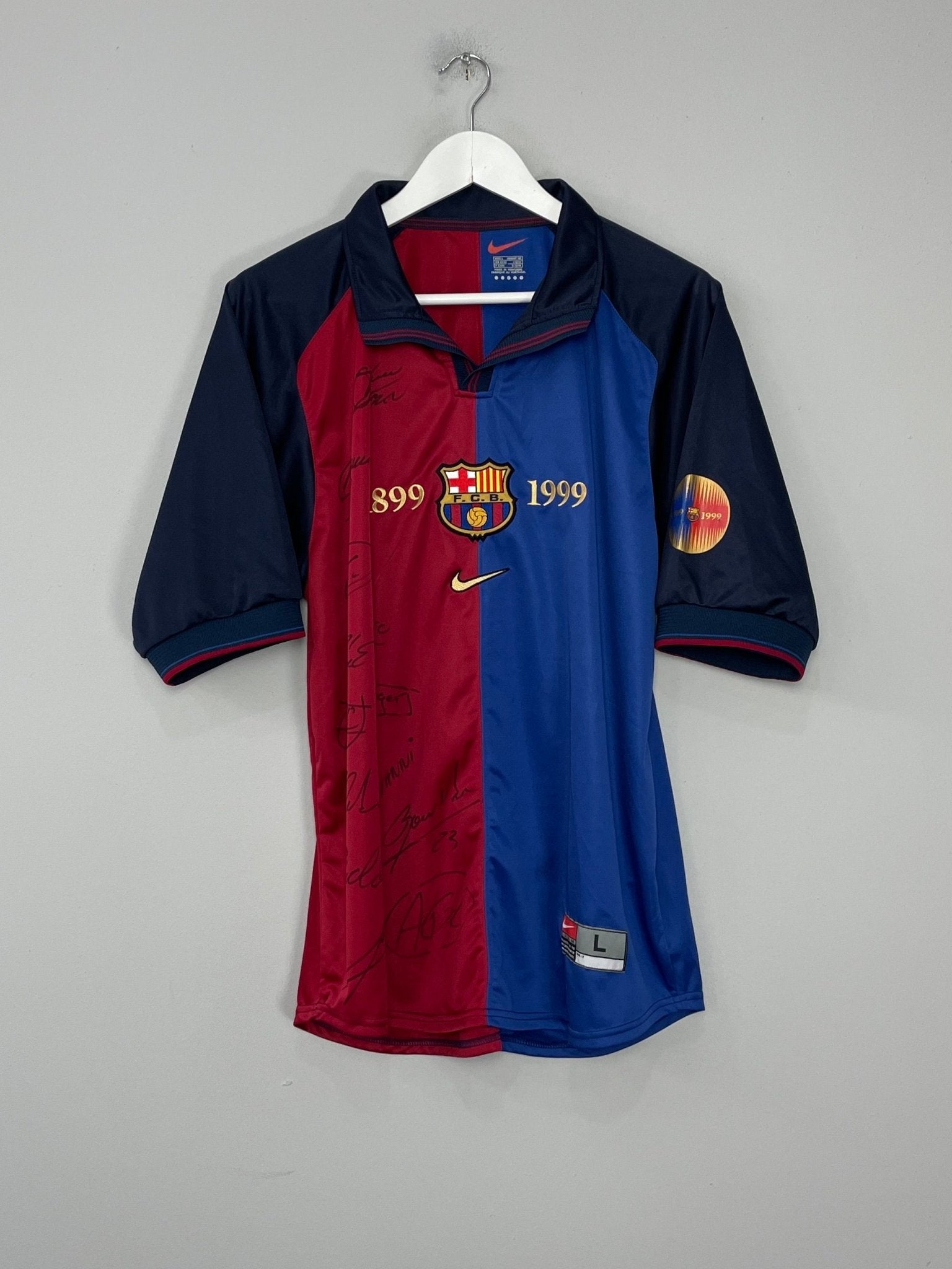 1999/00 BARCELONA *SQUAD SIGNED* HOME SHIRT (L) NIKE – Cult Kits