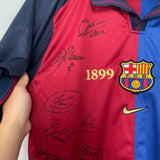 Shop 1999/00 BARCELONA *SQUAD SIGNED* HOME SHIRT (L) NIKE, classic football shirts, vintage football shirts & retro soccer jerseys at Cult Kits