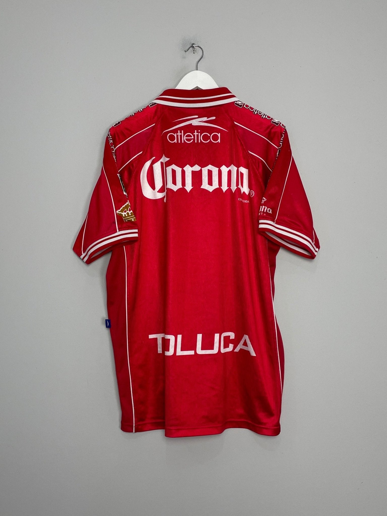 Shop 1999/00 DEPORTIVO TOLUCA HOME SHIRT (L) ATLETICA, classic football shirts, vintage football shirts & retro soccer jerseys at Cult Kits