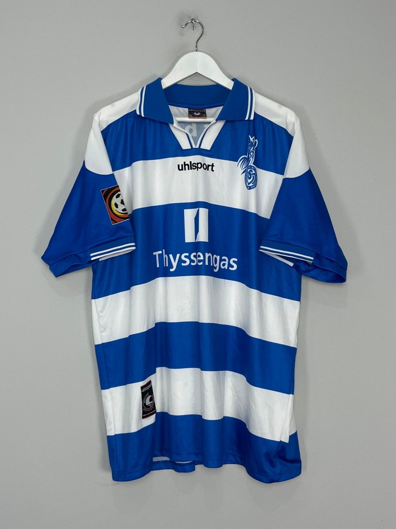 Shop 1999/00 DUISBURG WOHLERT #4 *MATCH ISSUE* HOME SHIRT (XXL) UHLSPORT, classic football shirts, vintage football shirts & retro soccer jerseys at Cult Kits