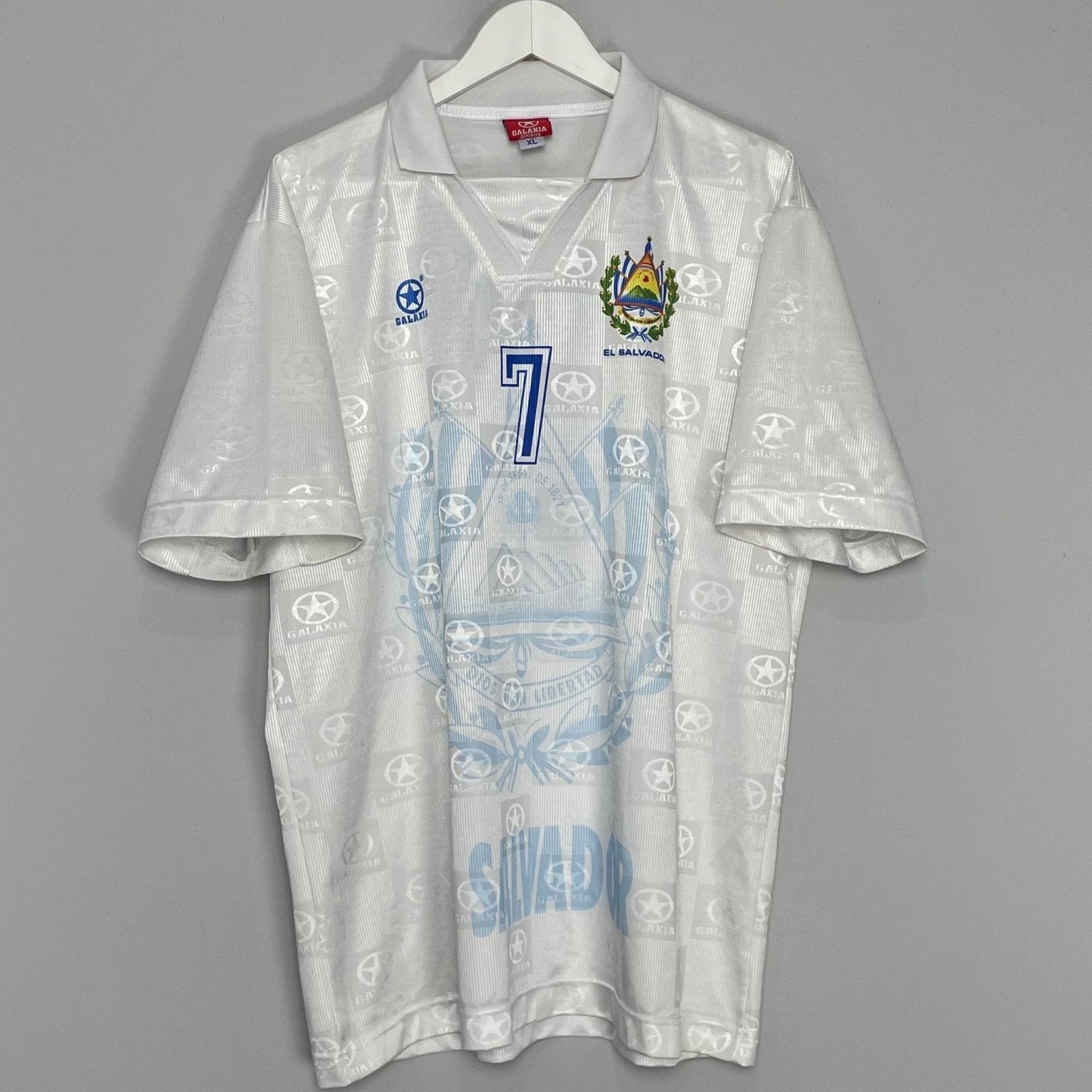 Shop 1999/00 EL SALVADOR #7 AWAY SHIRT (XL) GALAXIA, classic football shirts, vintage football shirts & retro soccer jerseys at Cult Kits