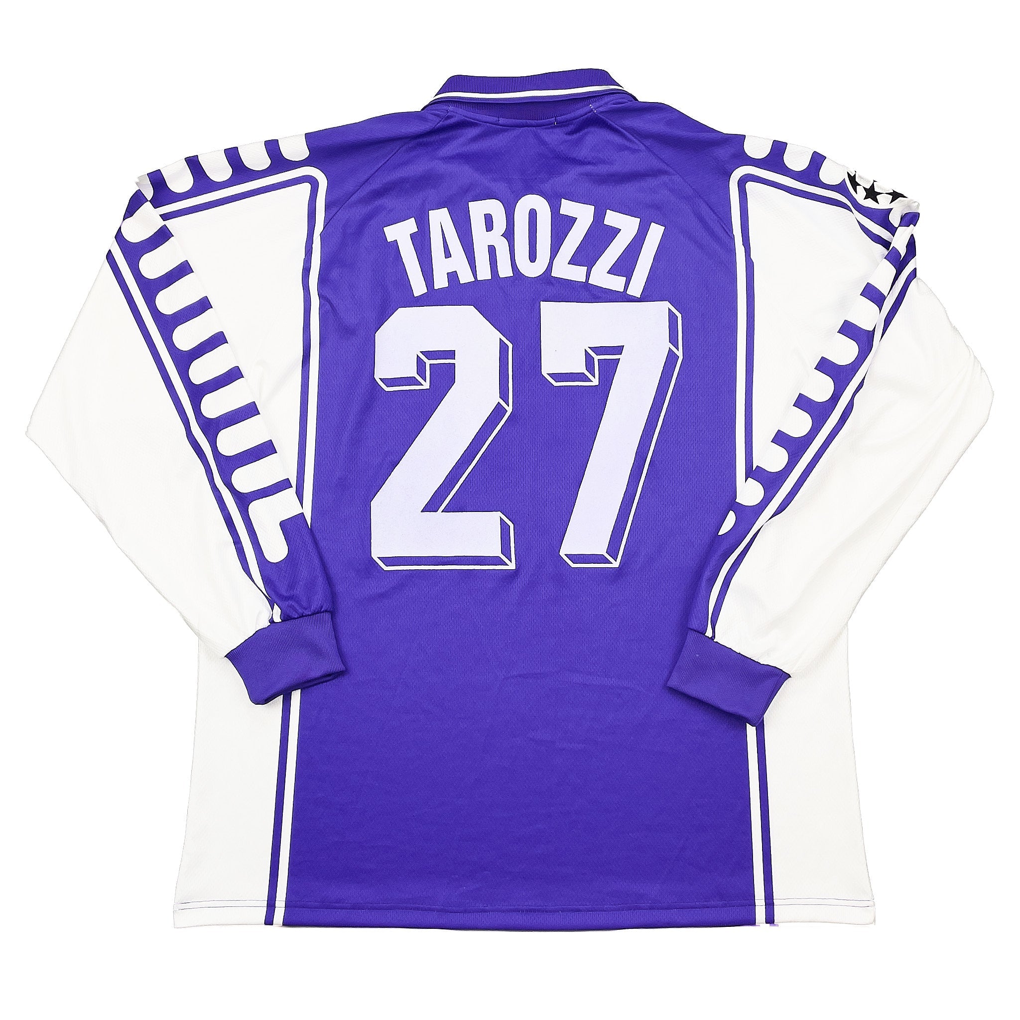 Buy 1999/00 FIORENTINA TAROZZI 27 *MATCH WORN vs MANCHESTER UNITED* C/L HOME SHIRT (XL) FILA ~ Free worldwide shipping available ~ Authentic Vintage Football Shirts from Cult Kits