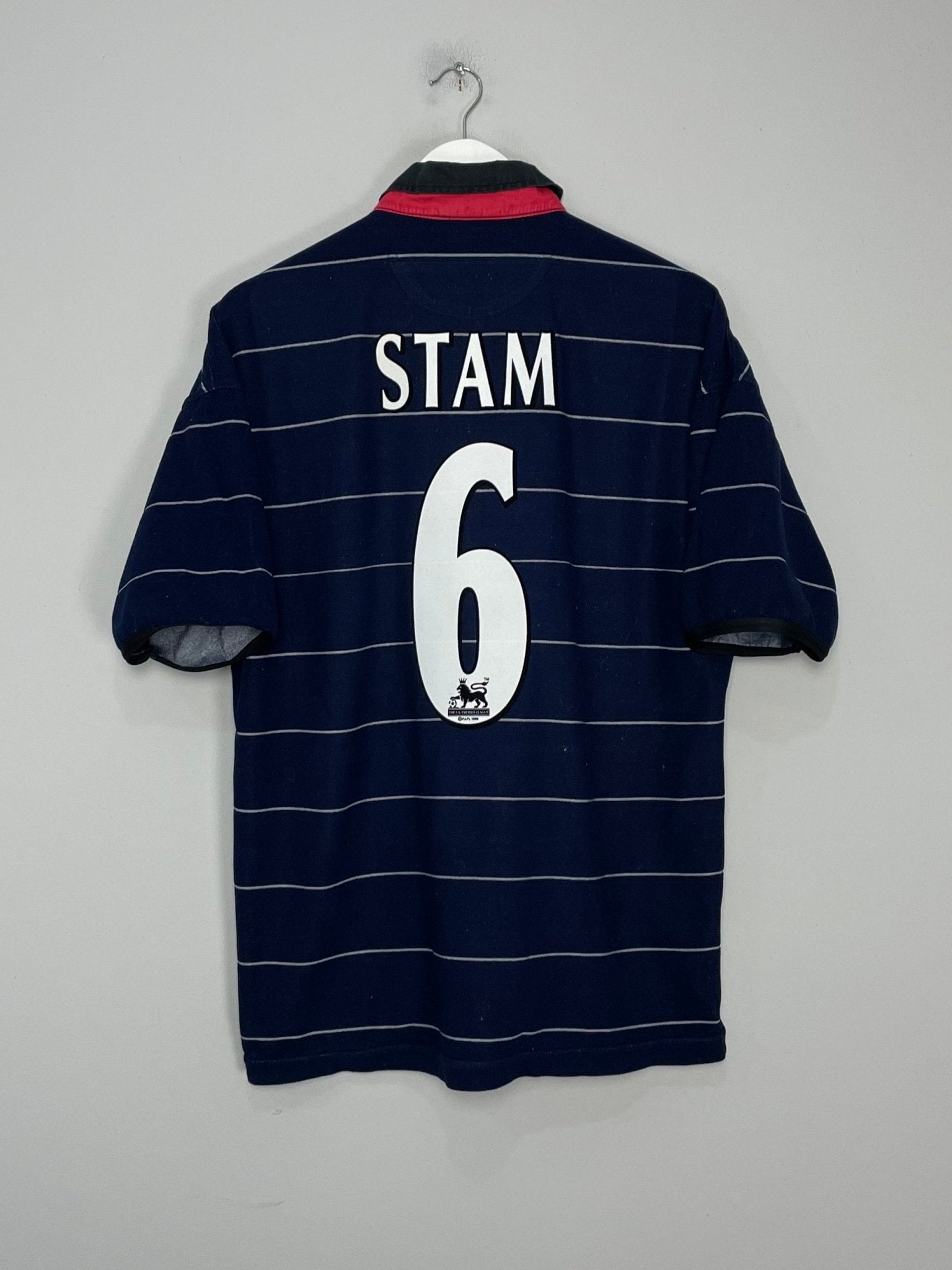 Shop 1999/00 MANCHESTER UNITED STAM #6 AWAY SHIRT (L) UMBRO, classic football shirts, vintage football shirts & retro soccer jerseys at Cult Kits