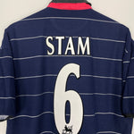 Shop 1999/00 MANCHESTER UNITED STAM #6 AWAY SHIRT (L) UMBRO, classic football shirts, vintage football shirts & retro soccer jerseys at Cult Kits