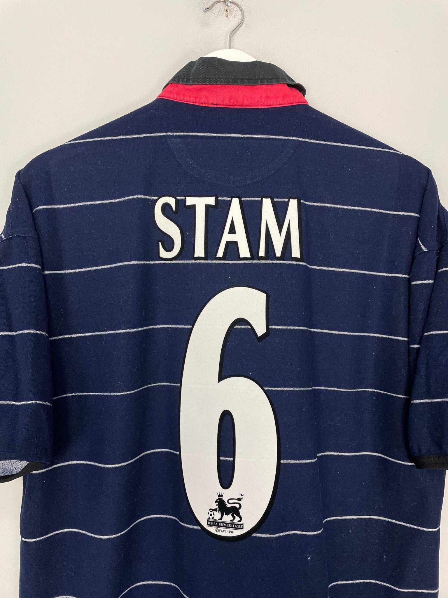 Shop 1999/00 MANCHESTER UNITED STAM #6 AWAY SHIRT (L) UMBRO, classic football shirts, vintage football shirts & retro soccer jerseys at Cult Kits