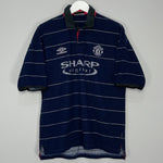 Shop 1999/00 MANCHESTER UNITED STAM #6 AWAY SHIRT (L) UMBRO, classic football shirts, vintage football shirts & retro soccer jerseys at Cult Kits