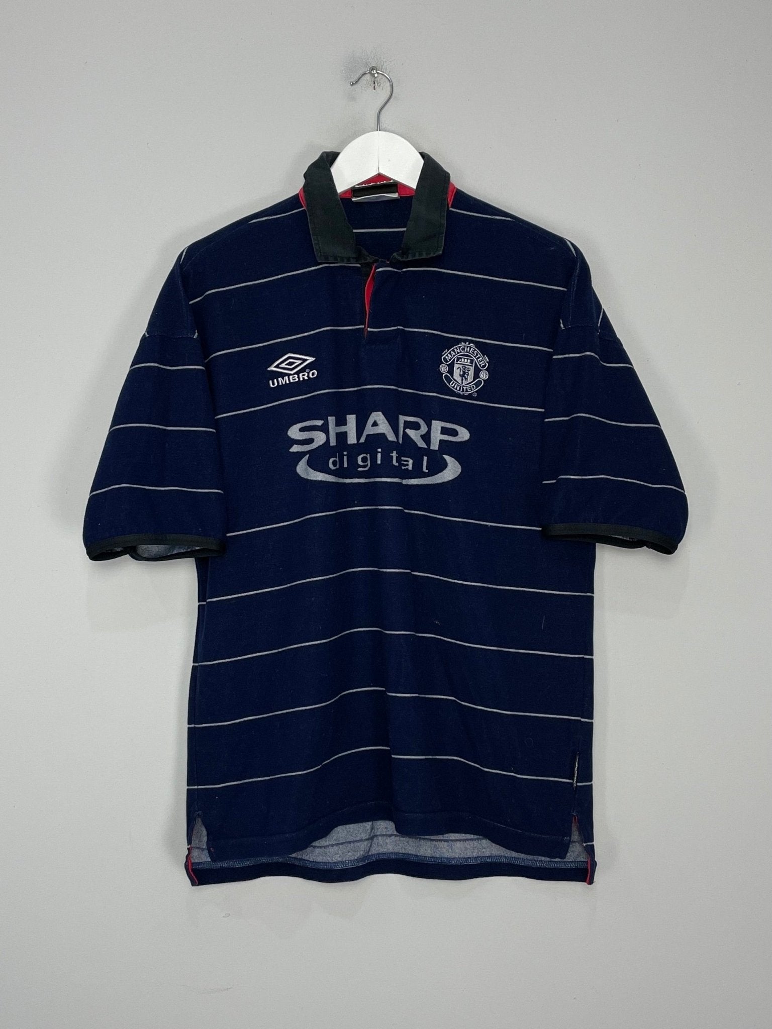 Shop 1999/00 MANCHESTER UNITED STAM #6 AWAY SHIRT (L) UMBRO, classic football shirts, vintage football shirts & retro soccer jerseys at Cult Kits