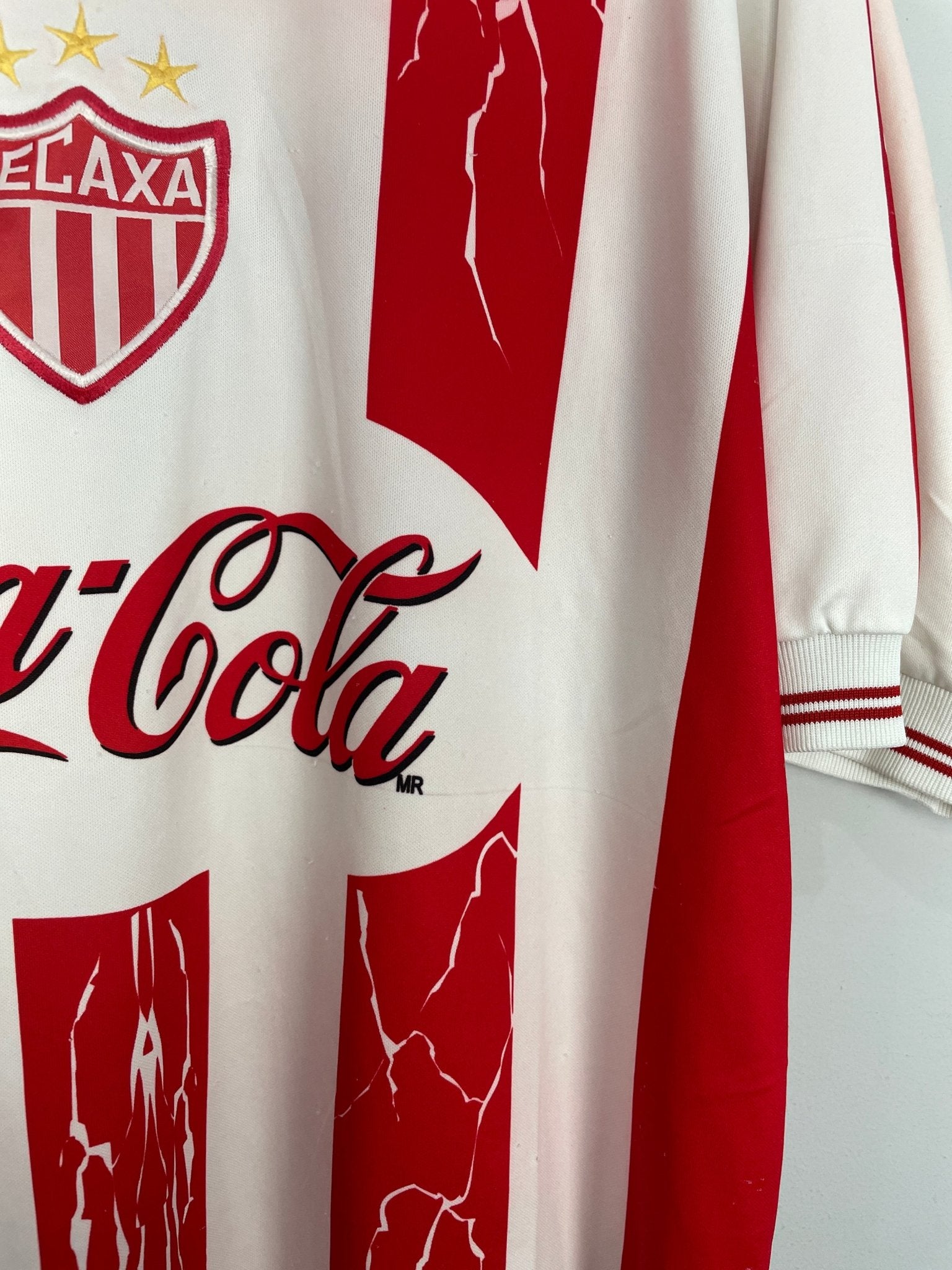 Shop 1999/00 NECAXA HOME SHIRT (XL) EESCORD, classic football shirts, vintage football shirts & retro soccer jerseys at Cult Kits