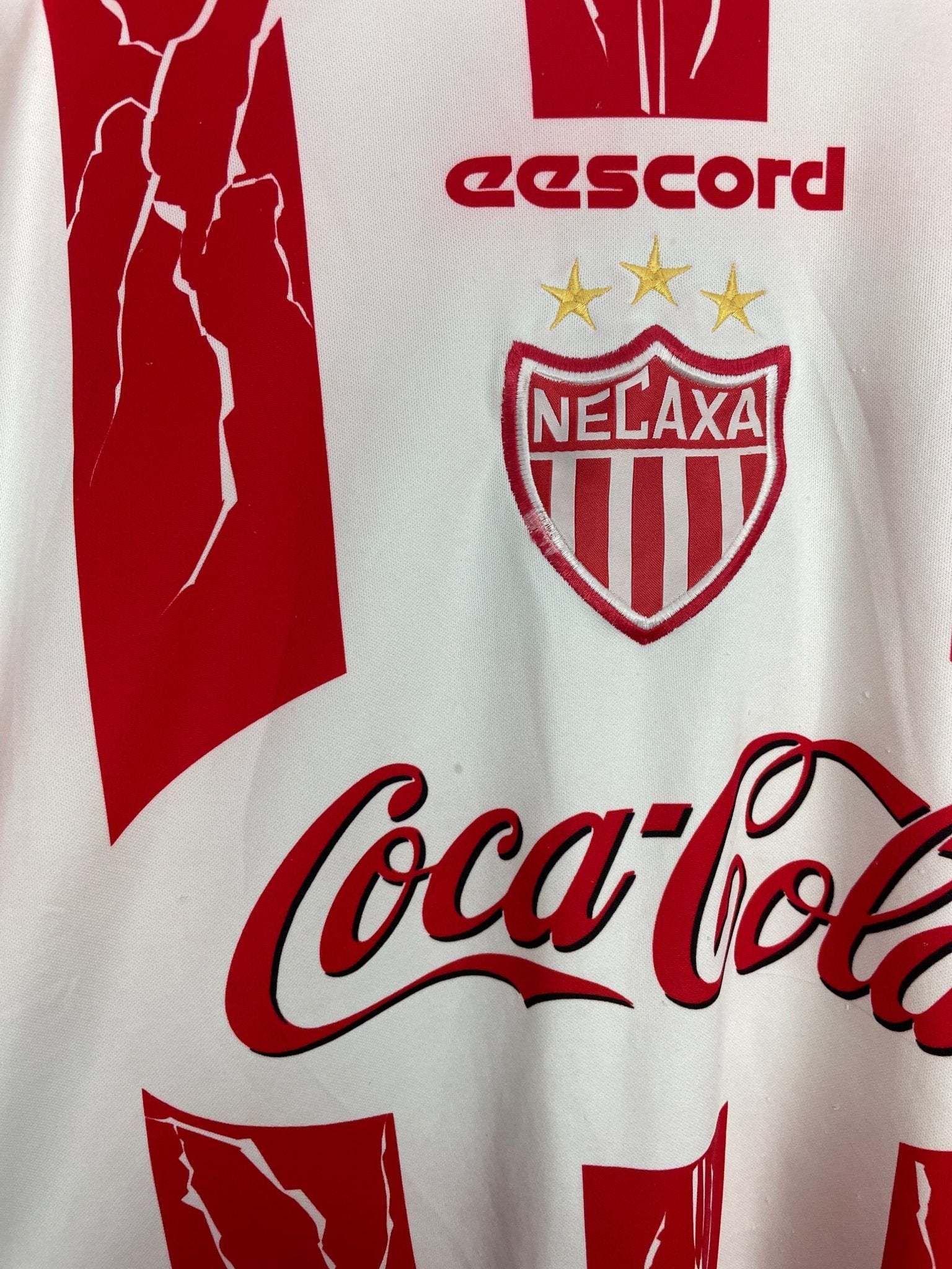 Shop 1999/00 NECAXA HOME SHIRT (XL) EESCORD, classic football shirts, vintage football shirts & retro soccer jerseys at Cult Kits
