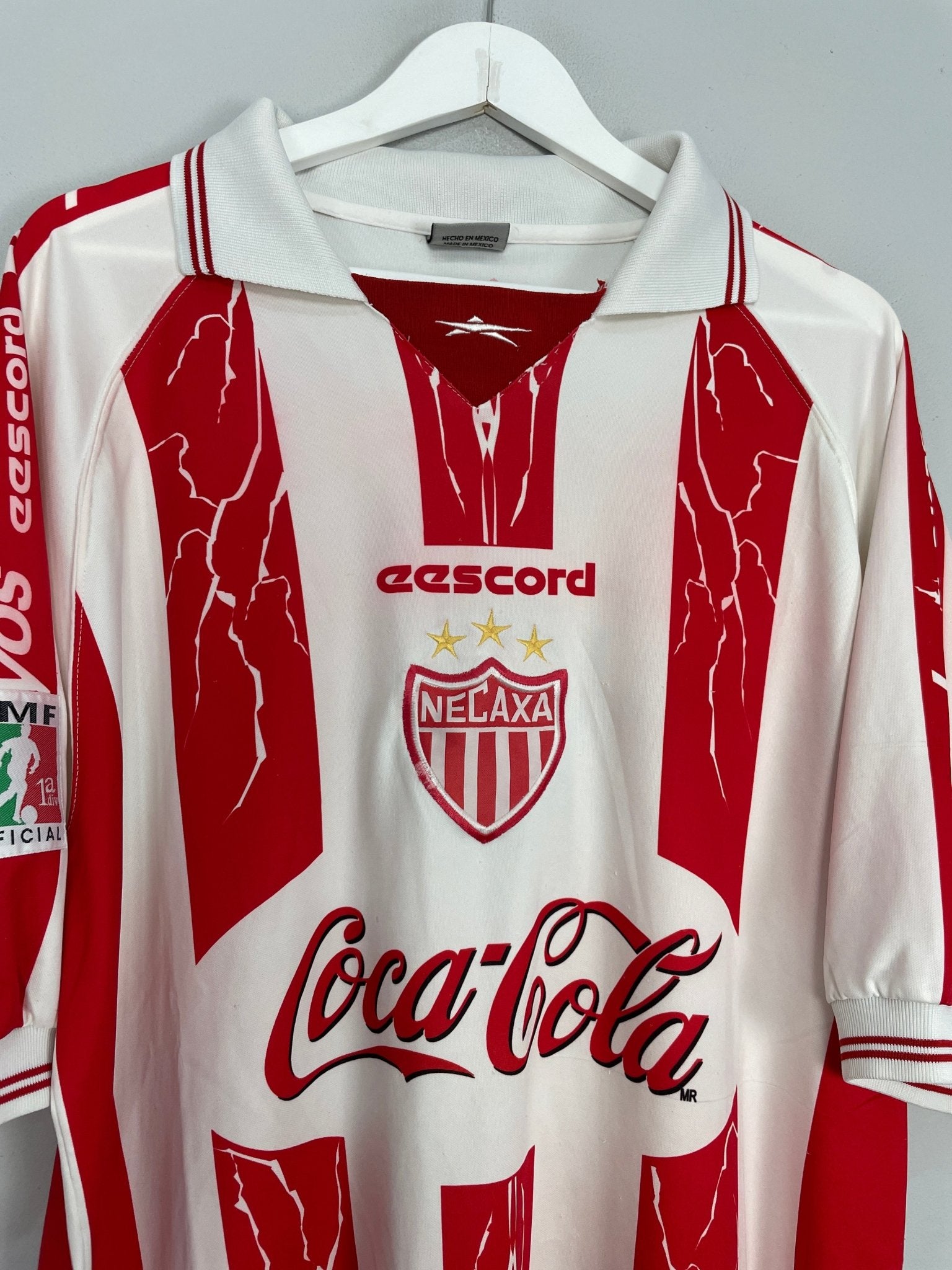 Shop 1999/00 NECAXA HOME SHIRT (XL) EESCORD, classic football shirts, vintage football shirts & retro soccer jerseys at Cult Kits