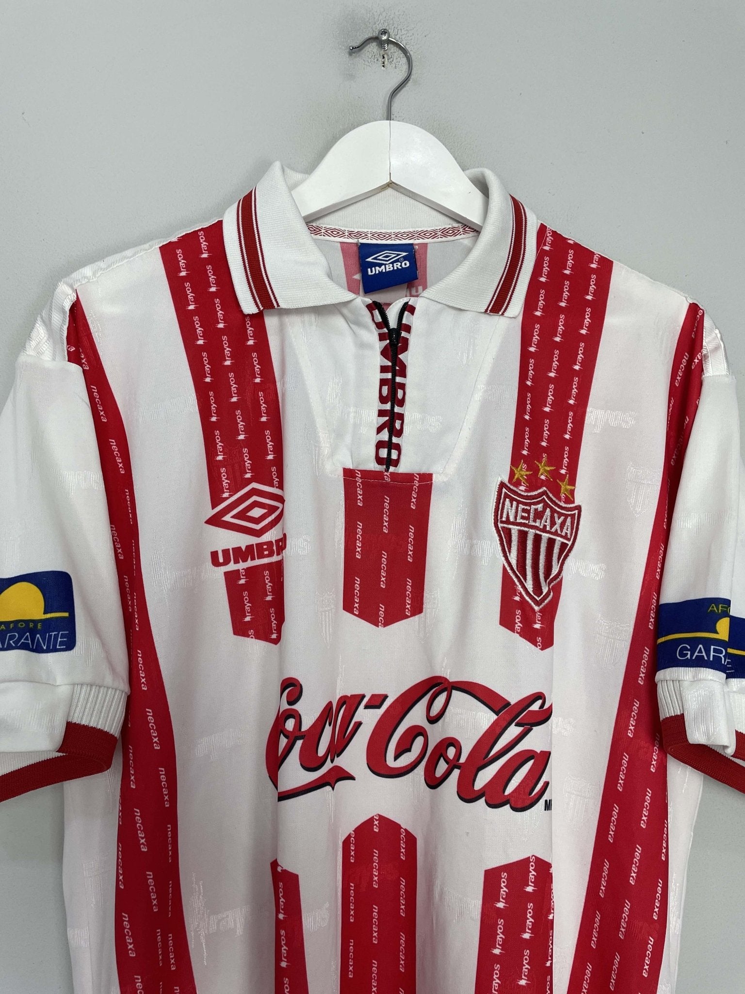 Shop 1999/00 NECAXA HOME SHIRT (XL) UMBRO, classic football shirts, vintage football shirts & retro soccer jerseys at Cult Kits