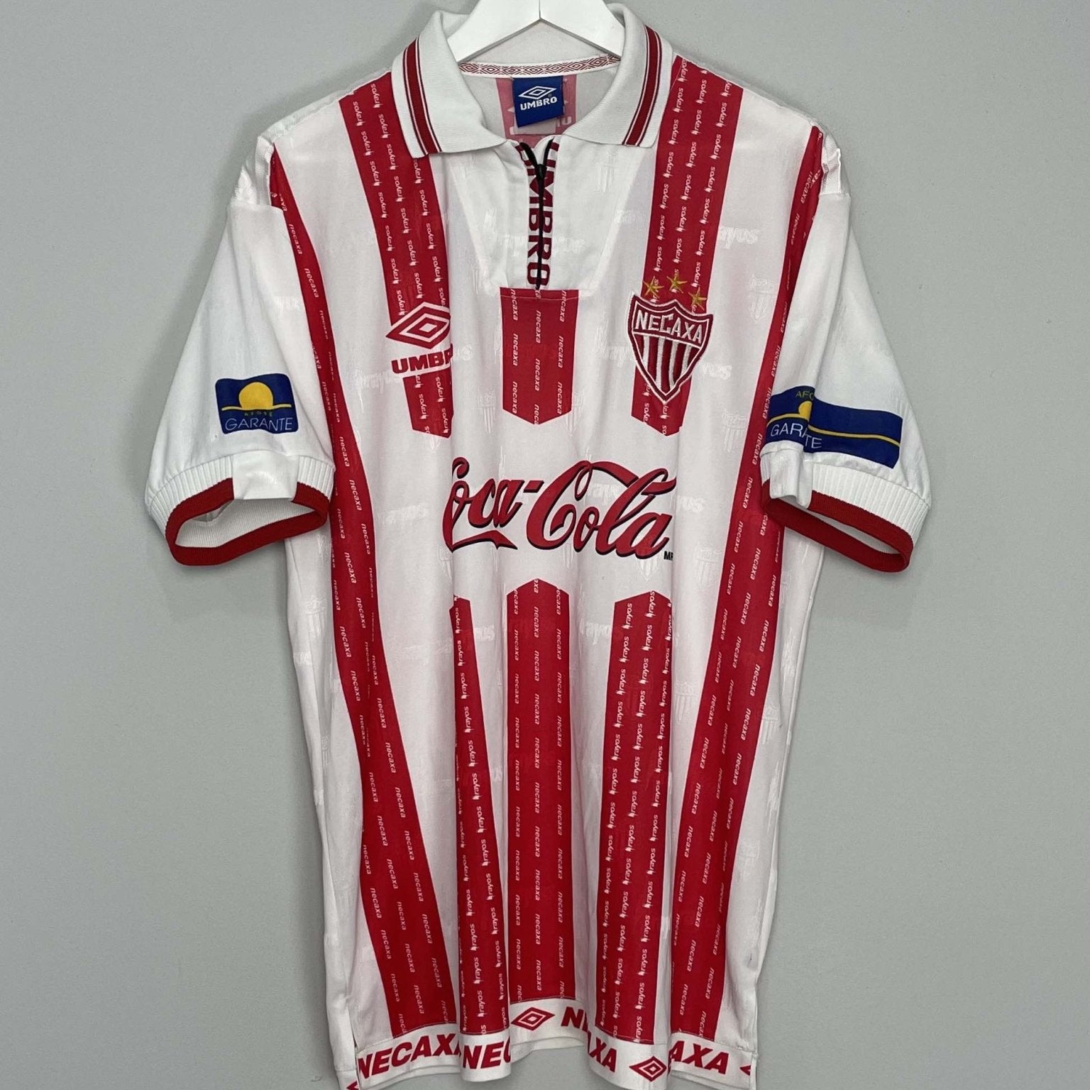 Shop 1999/00 NECAXA HOME SHIRT (XL) UMBRO, classic football shirts, vintage football shirts & retro soccer jerseys at Cult Kits