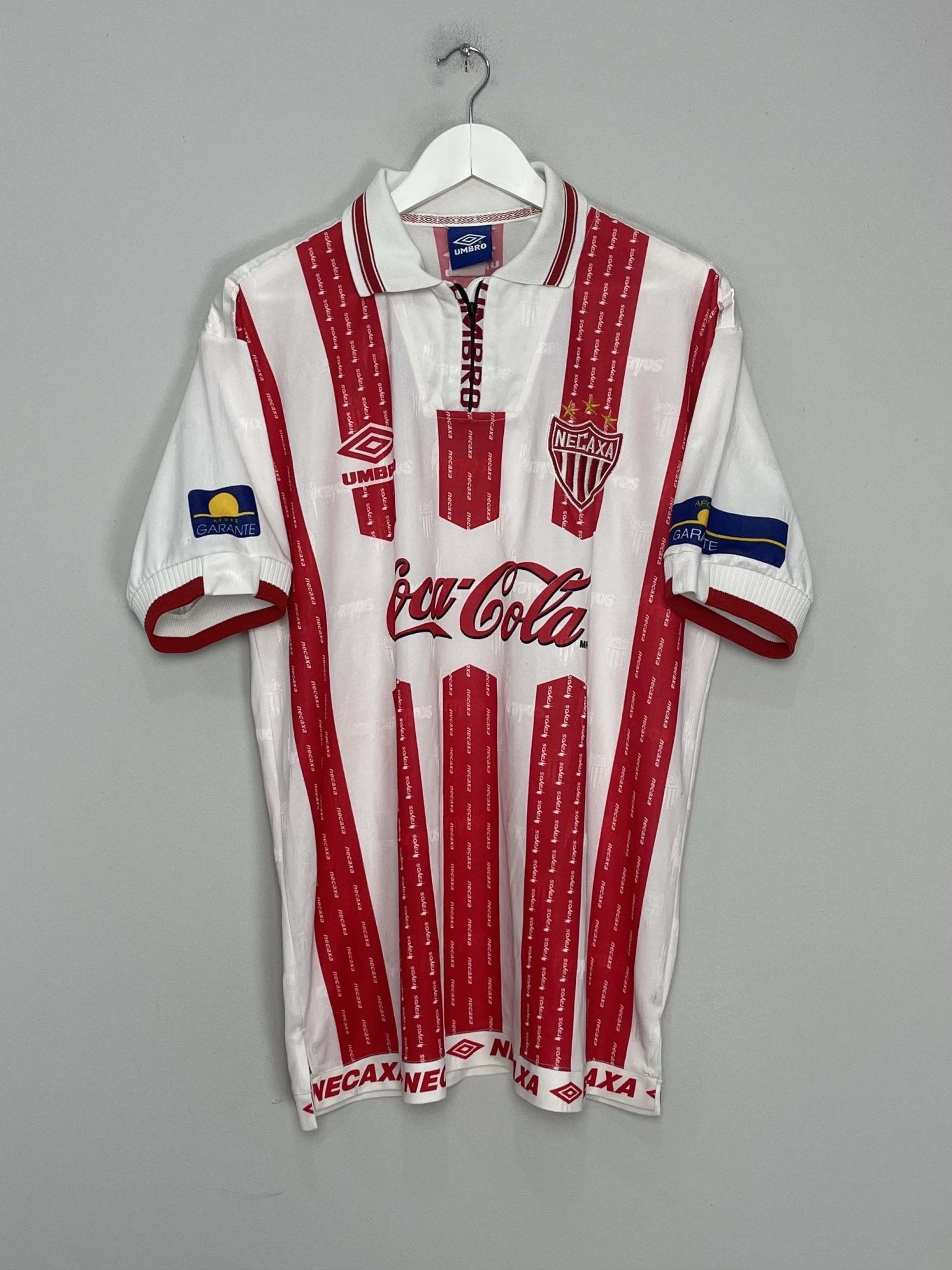 Shop 1999/00 NECAXA HOME SHIRT (XL) UMBRO, classic football shirts, vintage football shirts & retro soccer jerseys at Cult Kits