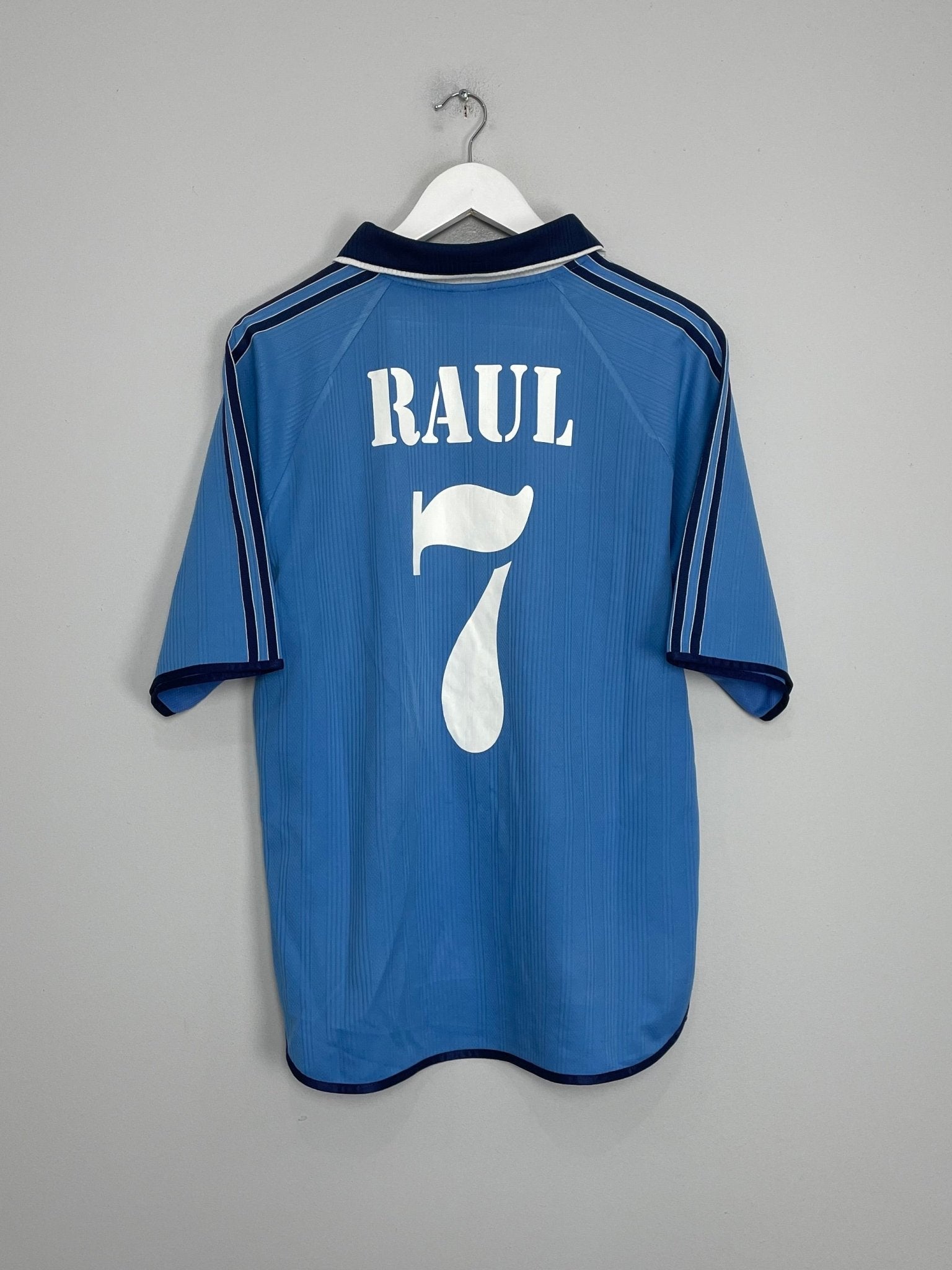 Shop 1999/00 REAL MADRID RAUL #7 AWAY SHIRT (M) ADIDAS, classic football shirts, vintage football shirts & retro soccer jerseys at Cult Kits