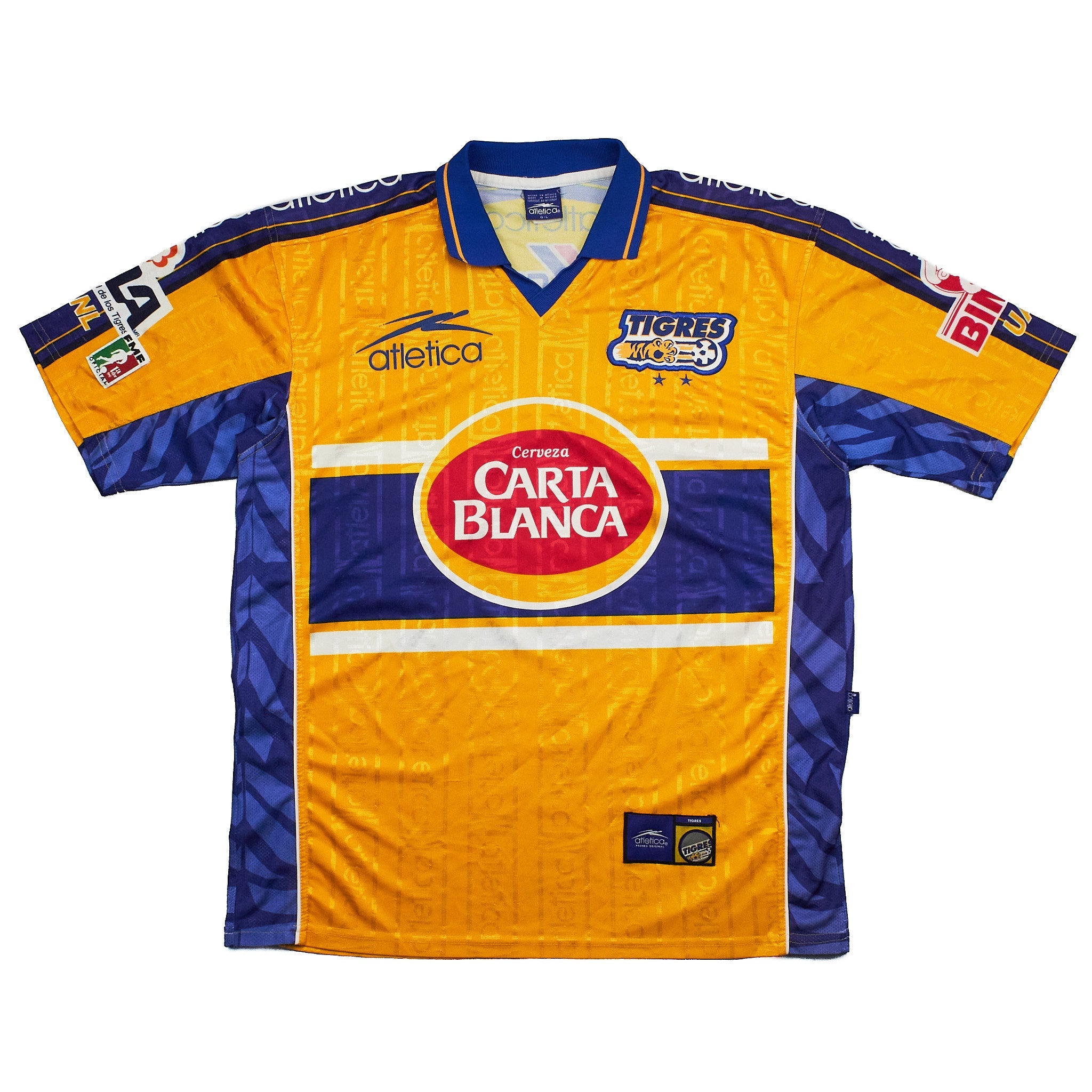 Buy 1999/00 Tigres UANL Home Shirt (L) Atletica ~ Free worldwide shipping ~ Authentic Vintage Football Shirts from Cult Kits