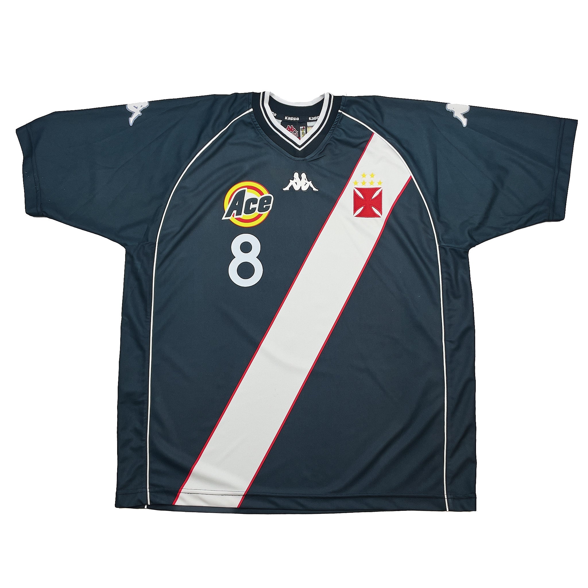 Buy 1999/00 Vasco Da Gama Juninho 8 Home Shirt (XL) Kappa ~ Free worldwide shipping available ~ Authentic Vintage Football Shirts from Cult Kits