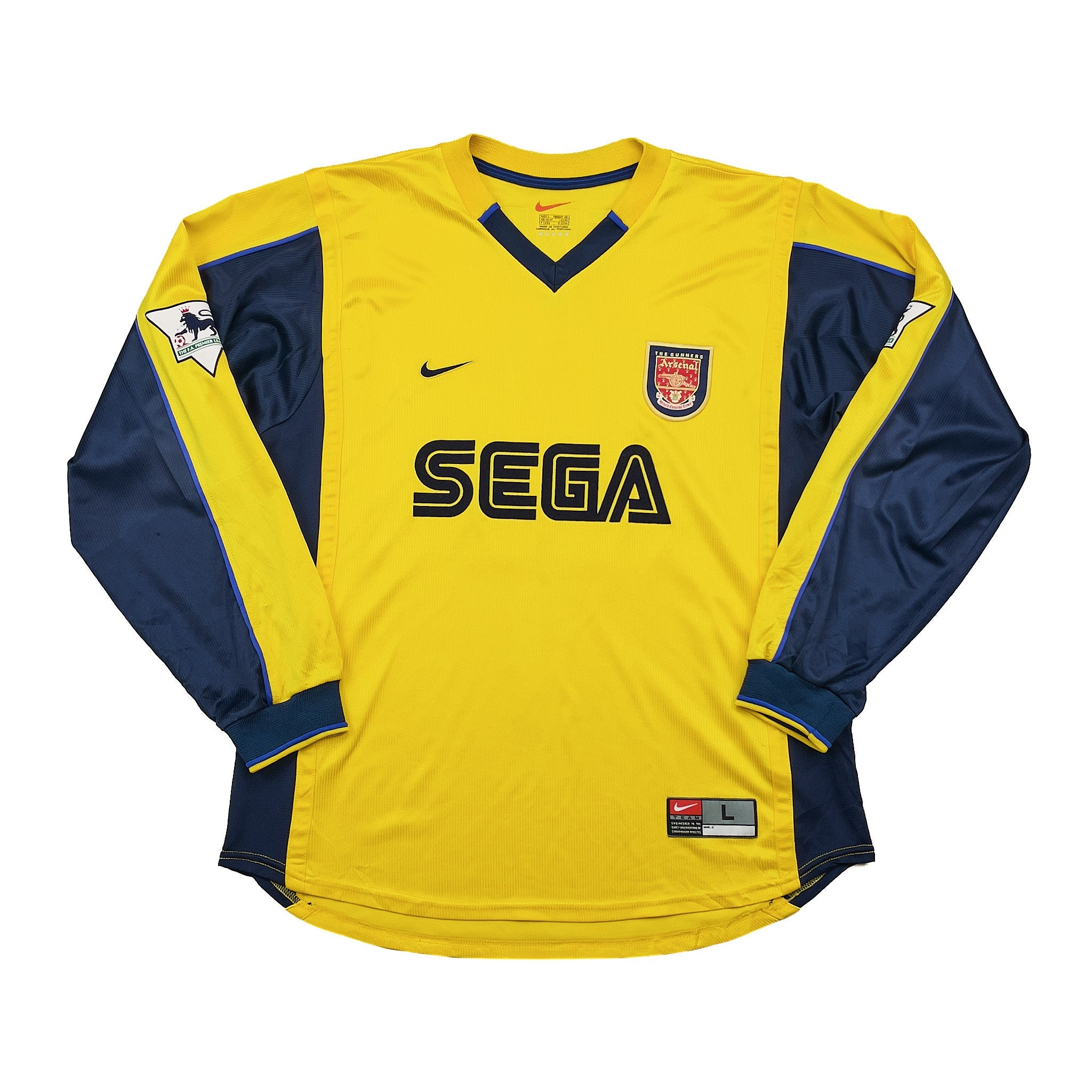 Buy 1999/01 ARSENAL HENRY 14 L/S AWAY SHIRT (L) NIKE ~ Free worldwide shipping available ~ Authentic Vintage Football Shirts from Cult Kits