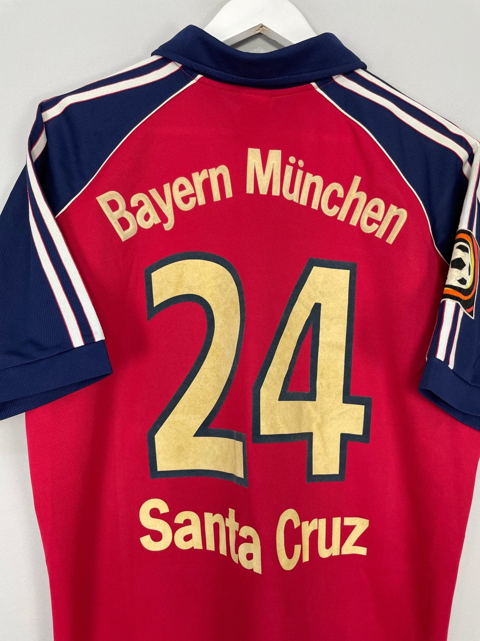 Shop 1999/01 BAYERN MUNICH SANTA CRUZ #24 HOME SHIRT (M) ADIDAS, classic football shirts, vintage football shirts & retro soccer jerseys at Cult Kits