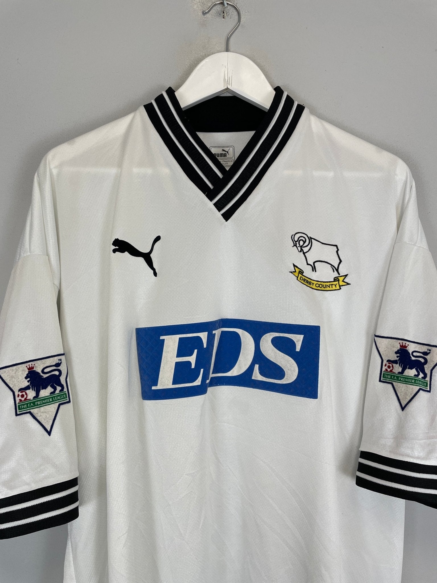 Shop 1999/01 DERBY COUNTY #25 HOME SHIRT (XL) PUMA, classic football shirts, vintage football shirts & retro soccer jerseys at Cult Kits