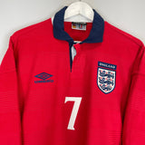 Shop 1999/01 ENGLAND BECKHAM #7 AWAY SHIRT (L) UMBRO, classic football shirts, vintage football shirts & retro soccer jerseys at Cult Kits