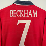Shop 1999/01 ENGLAND BECKHAM #7 AWAY SHIRT (M) UMBRO, classic football shirts, vintage football shirts & retro soccer jerseys at Cult Kits