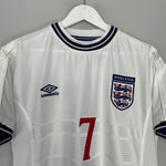 Shop 1999/01 ENGLAND BECKHAM #7 HOME SHIRT (M) UMBRO, classic football shirts, vintage football shirts & retro soccer jerseys at Cult Kits
