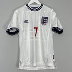 Shop 1999/01 ENGLAND BECKHAM #7 HOME SHIRT (M) UMBRO, classic football shirts, vintage football shirts & retro soccer jerseys at Cult Kits