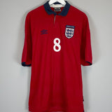 1999/01 ENGLAND SCHOLES 18 AWAY SHIRT (XL) UMBRO - Cult Kits - XL - Buy Vintage Football Shirts, Authentic Retro Football Shirts For Sale, Classic Football Shirts & Soccer Jersey