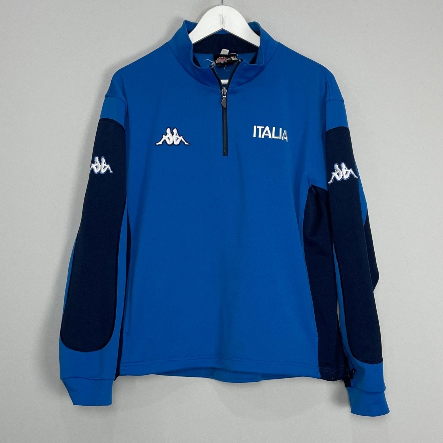 Shop 1999/01 ITALY 1/4 ZIP DRILL TOP (M) KAPPA, classic football shirts, vintage football shirts & retro soccer jerseys at Cult Kits