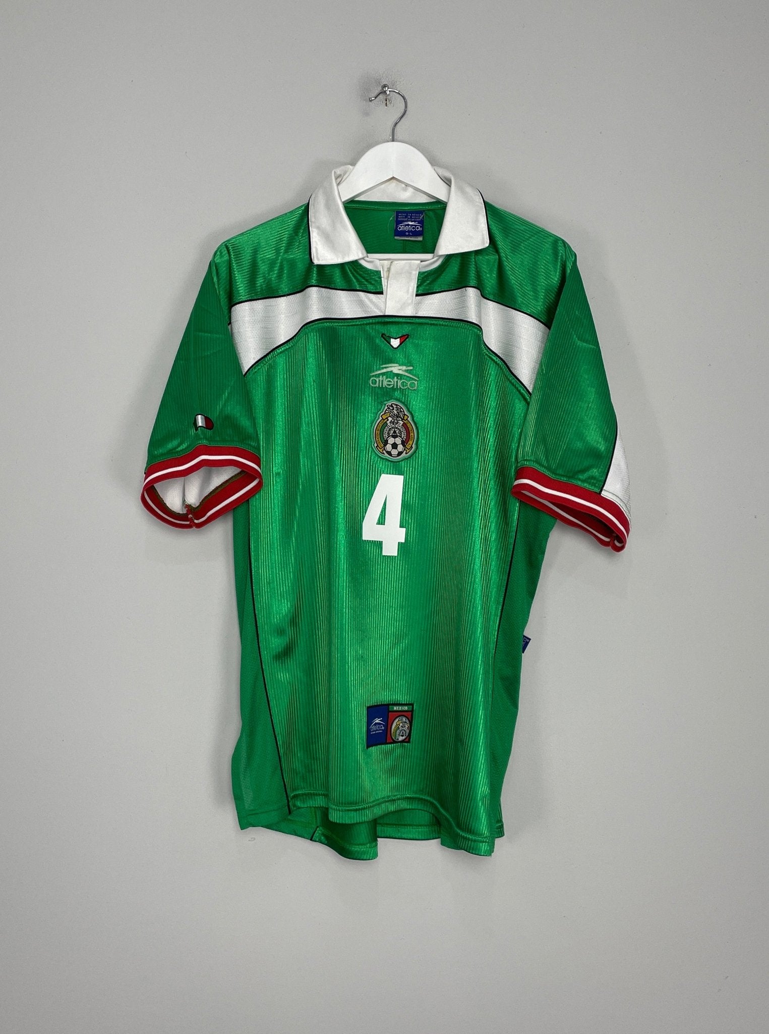 Shop 1999/01 MEXICO R.MARQUEZ #4 HOME SHIRT (L) ATLETICA, classic football shirts, vintage football shirts & retro soccer jerseys at Cult Kits