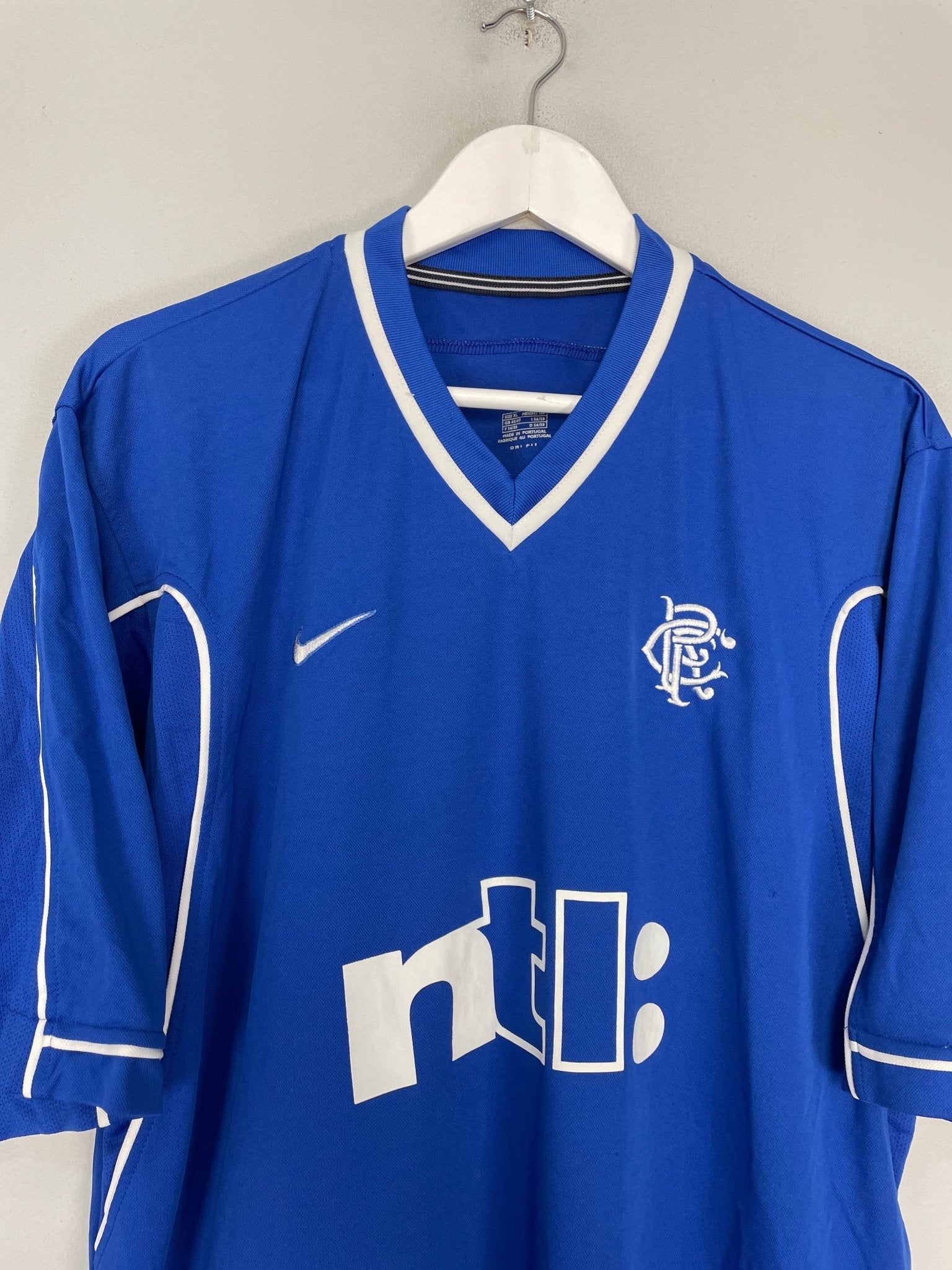 Shop 1999/01 RANGERS HOME SHIRT (XL) NIKE, classic football shirts, vintage football shirts & retro soccer jerseys at Cult Kits
