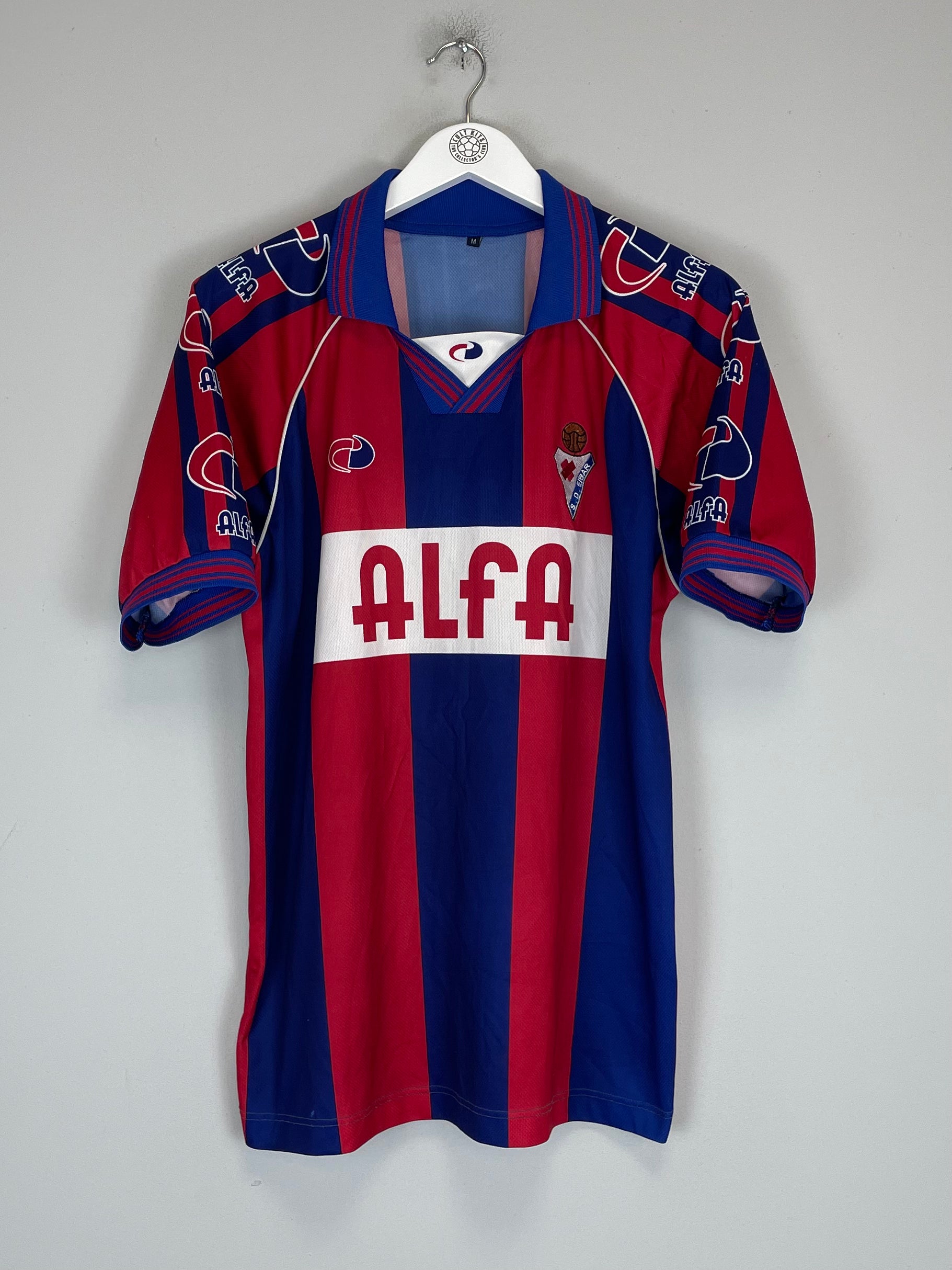 Shop 1999/00 EIBAR #2 *PLAYER ISSUE* HOME SHIRT (M) ALFA, classic football shirts, vintage football shirts & retro soccer jerseys at Cult Kits