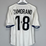 Shop 1999/00 INTER MILAN ZAMORANO #1+8 AWAY SHIRT (M) NIKE, classic football shirts, vintage football shirts & retro soccer jerseys at Cult Kits