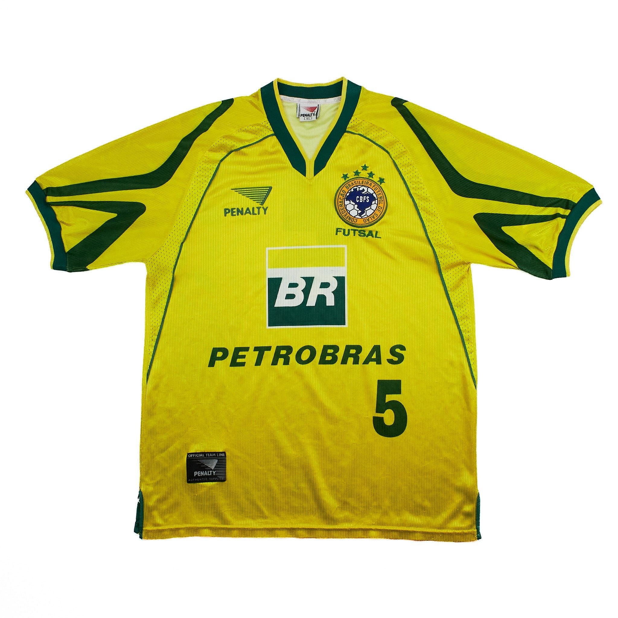 Buy 2000 Brazil Futsal 5 Home Shirt (L) Penalty ~ Free worldwide shipping ~ Authentic Vintage Football Shirts from Cult Kits