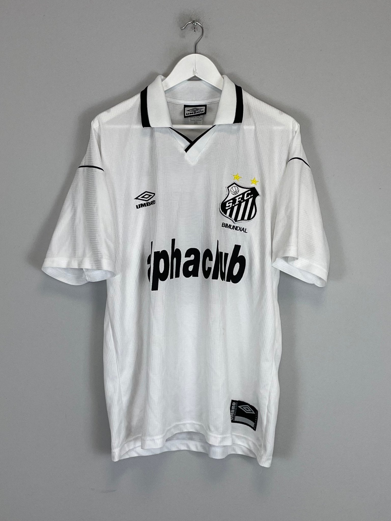 Shop 2000 SANTOS #10 HOME SHIRT (L) UMBRO, classic football shirts, vintage football shirts & retro soccer jerseys at Cult Kits