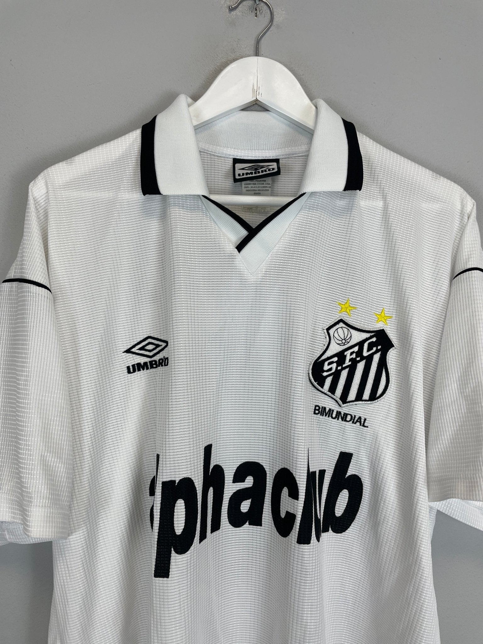 Shop 2000 SANTOS #10 HOME SHIRT (L) UMBRO, classic football shirts, vintage football shirts & retro soccer jerseys at Cult Kits
